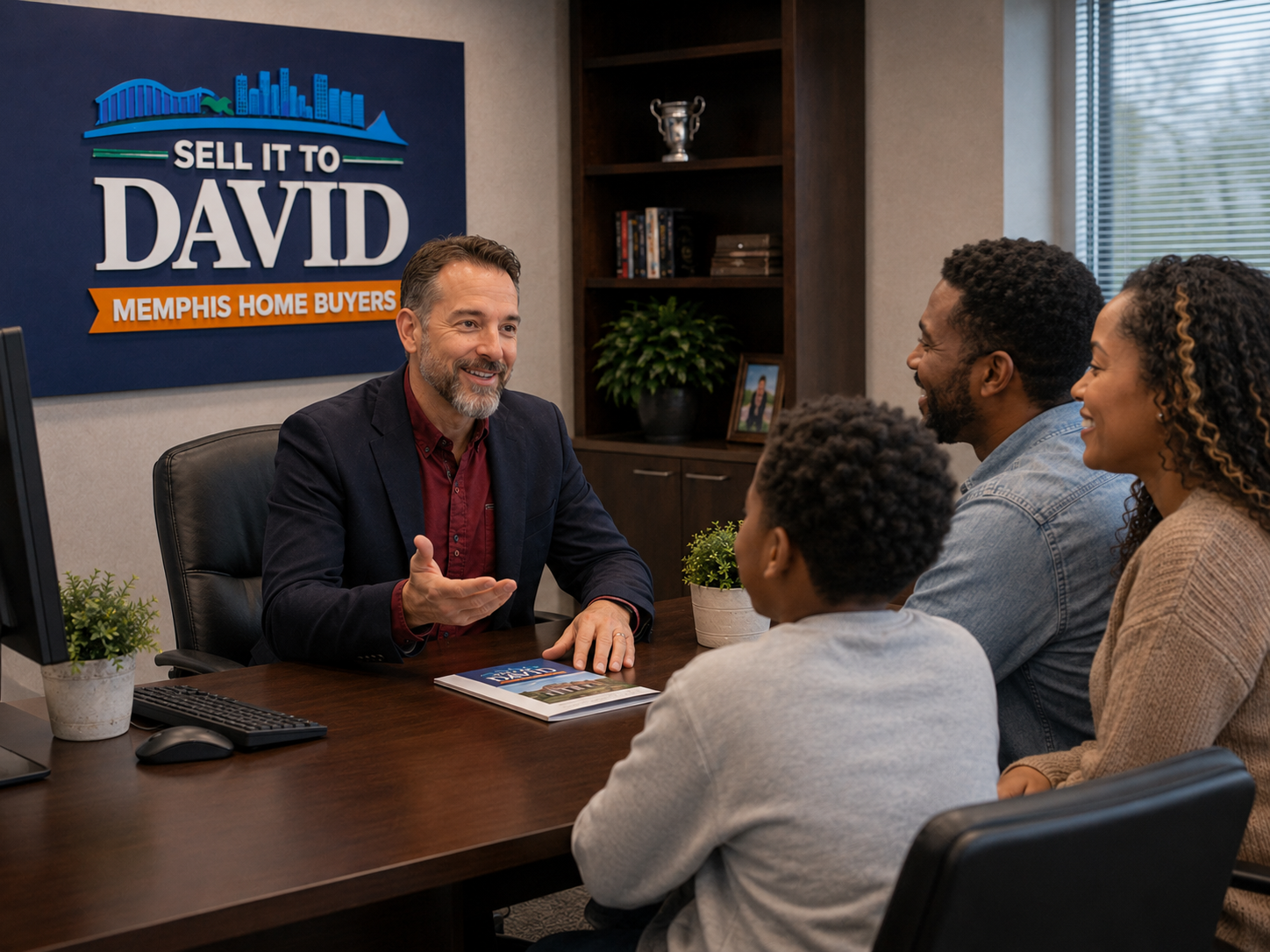 David Ligon helping a Memphis family review a fast house selling option in Frayser